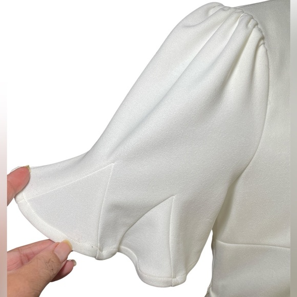 DKNY white dress with flared short sleeves sz 6 - Picture 2 of 6